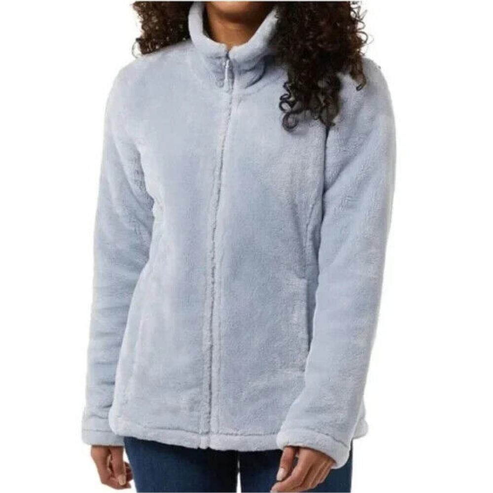 32 Degrees Womens Jacket Sz XXL Arctic Ice Blue Plush Warm Pockets Full‎ Zip NEW